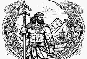 Simple David and Goliath tattoo idea