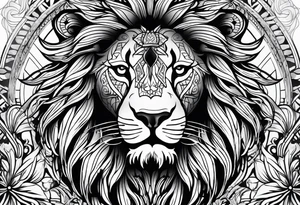 lions face tattoo idea