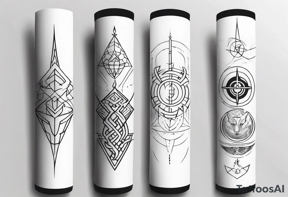 cyber sigilism forearm sleeve tattoo idea