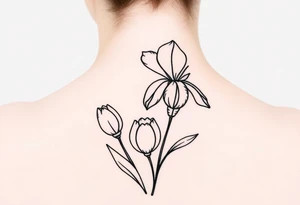 Iris and tulip tattoo idea