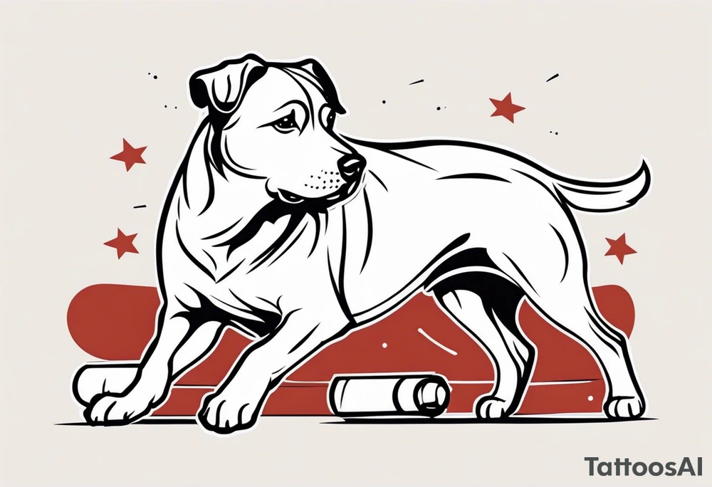 Dog boxing coach tattoo idea