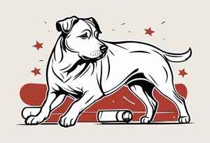 Dog boxing coach tattoo idea