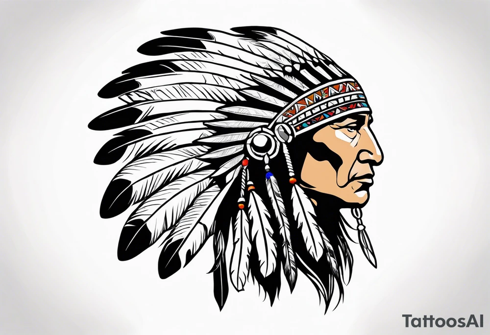 Native American war chief tattoo idea
