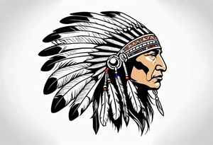Native American war chief tattoo idea