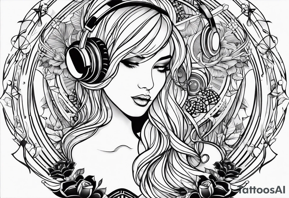 something with music tattoo idea