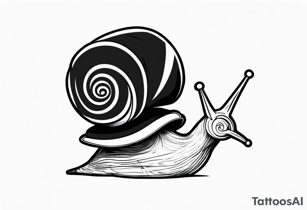 Snail with pirate hat tattoo idea