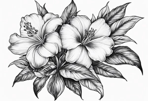 Platycodon grandiflorus with leafs and stalks tattoo idea