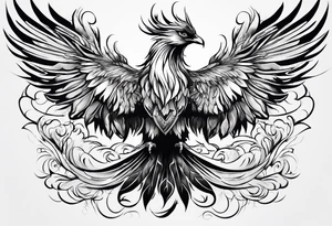 Majestic phoenix flying tattoo idea