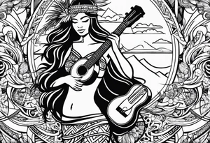 vahine dance with ukulele tattoo idea