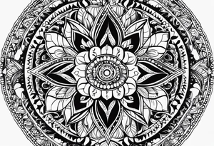 a psychedelic mandala under boobs tattoo idea