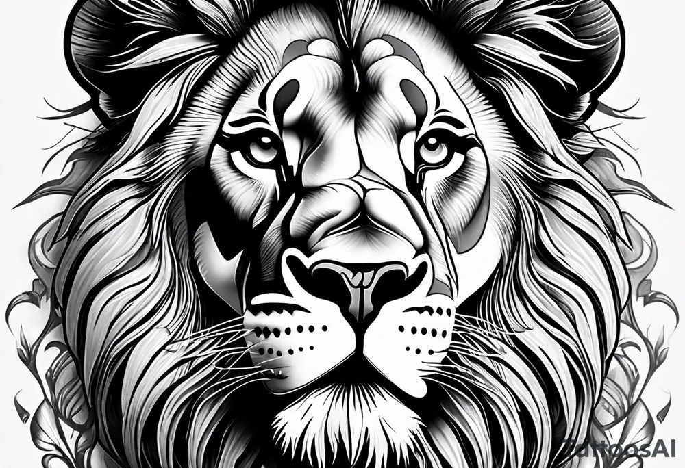 Powerful majestic lion tattoo idea