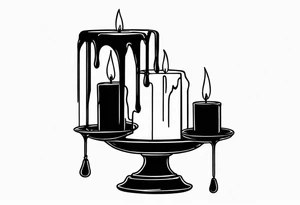 Old style drip candle with holder tattoo idea