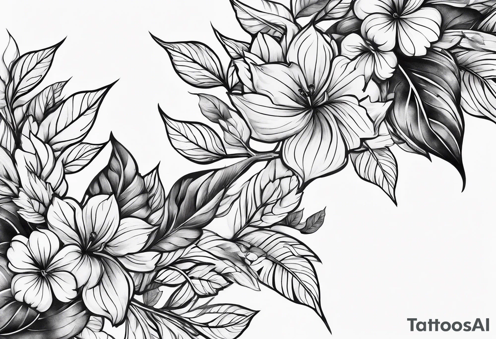 Leaves over shoulder tattoo idea