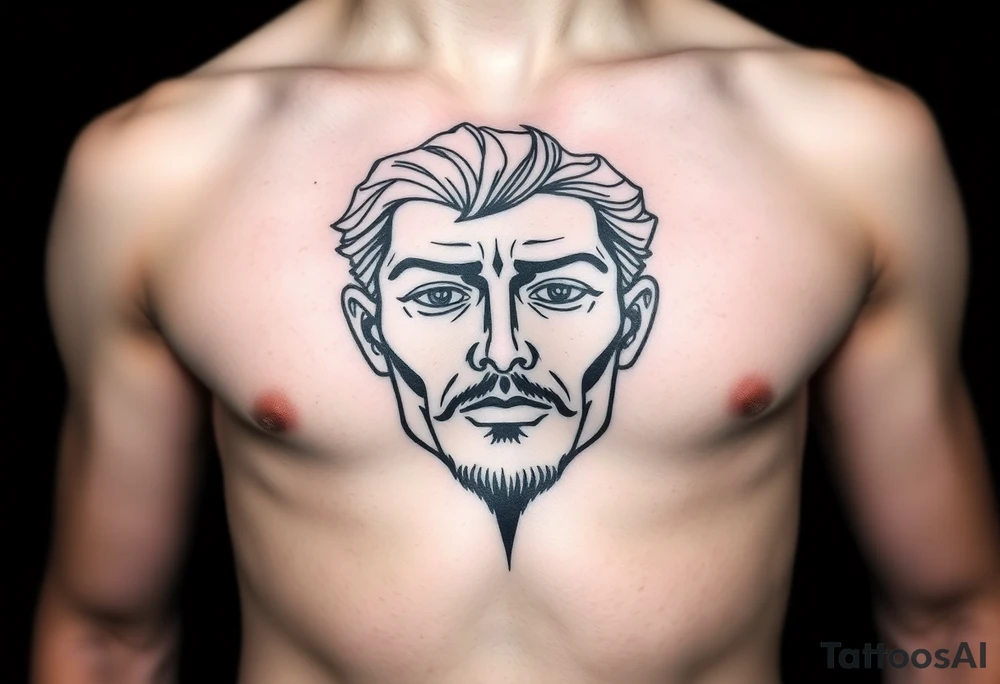 Face on stomach tattoo idea