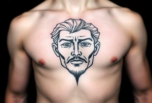 Face on stomach tattoo idea