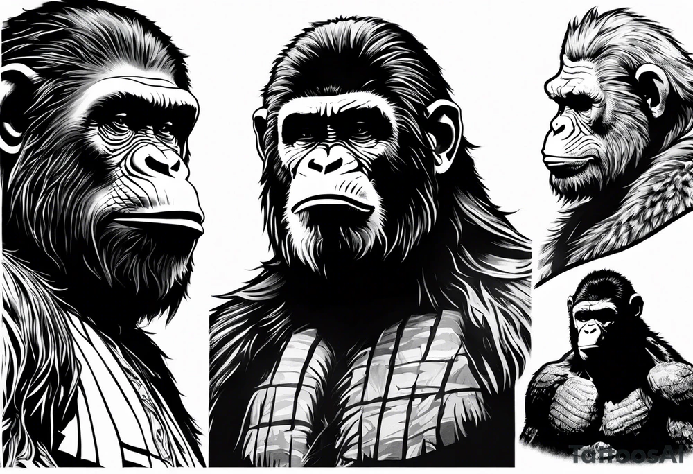 Caeser from the movie planet of the apes tattoo idea