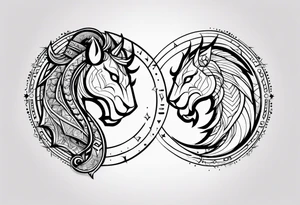 Horoscope signs scorpio and leo mix tattoo idea