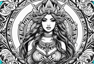 mermaid aztec tattoo idea