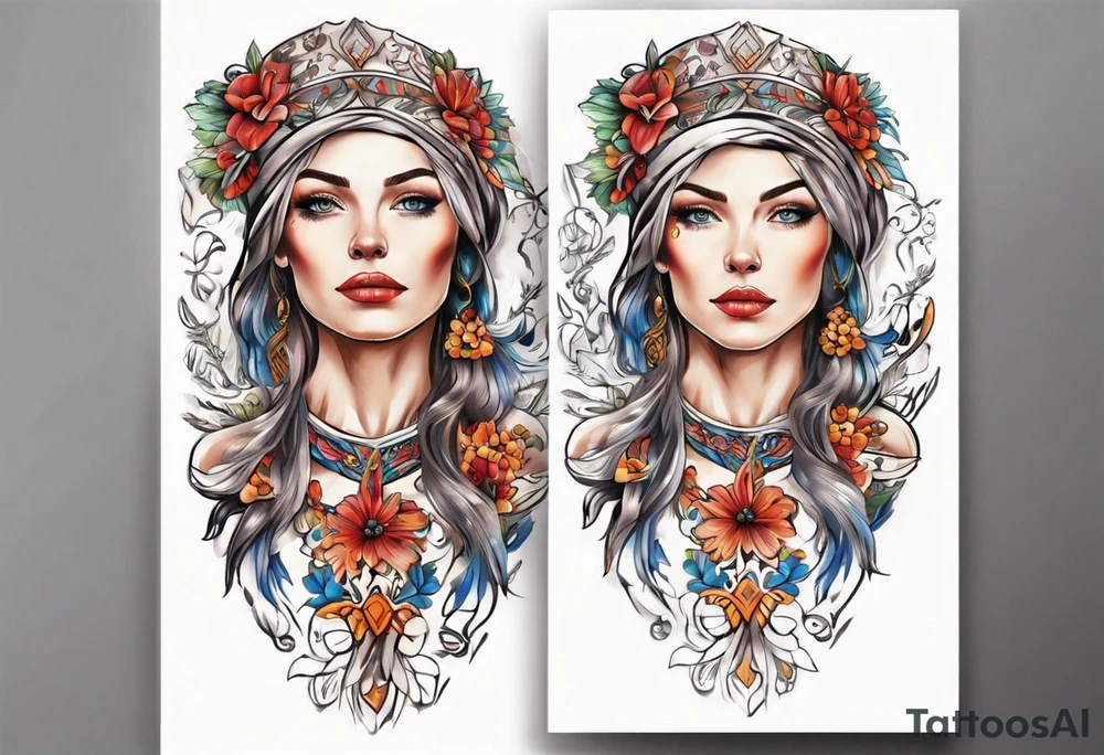 Beautiful Ukrainian Woman Forward tattoo idea
