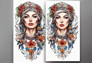 Beautiful Ukrainian Woman Forward tattoo idea