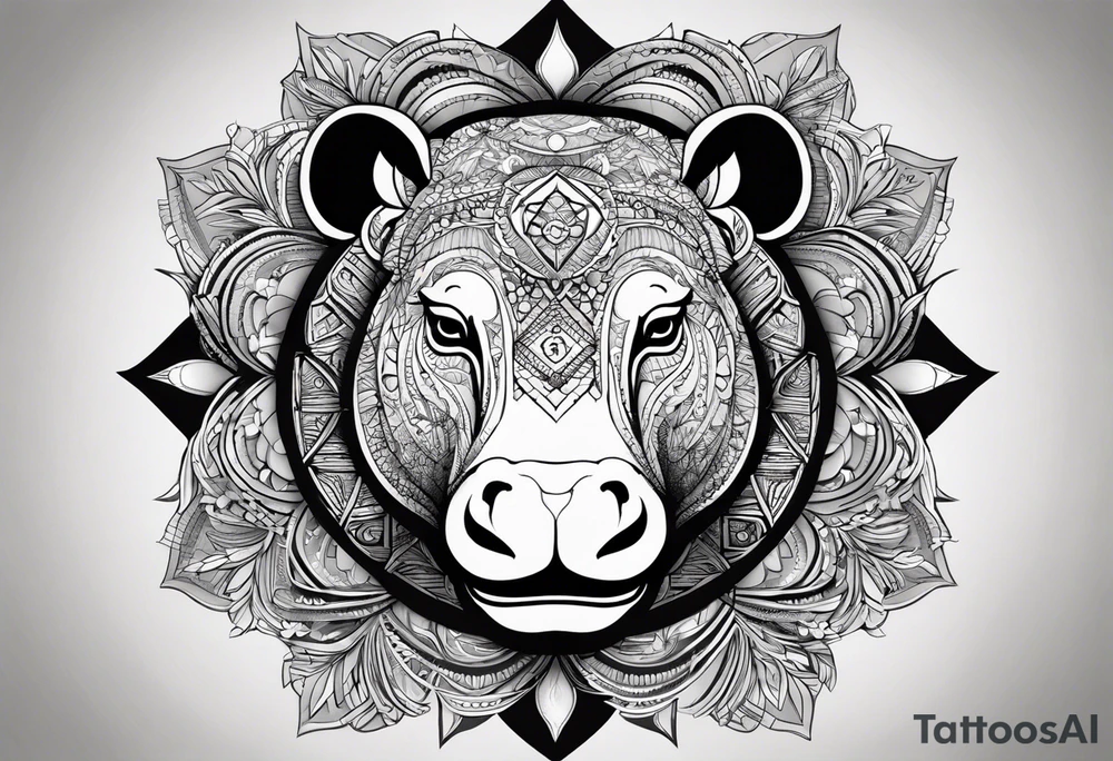 Very asymmetrical, +geometric pattern, with realistic full moon, with hippo,+tribal, +geometric, +inkart , +blackwork, +grey scale, + sketch
with wintersweet flower bud, +inkart touch, +for men, detailed , combined favourite , tattoo idea
