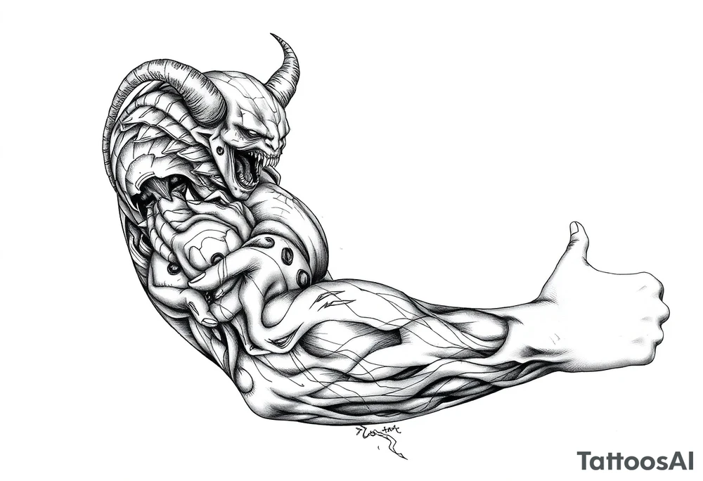 Battle for soul
inner demons
Internal conflict tattoo idea