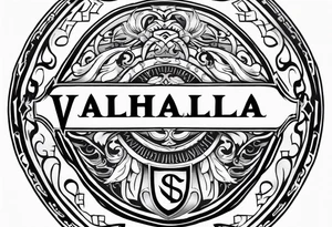 Valhalla round shield sword tattoo idea