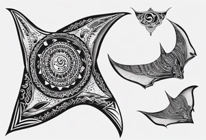 Manta ray in thai tattoo idea