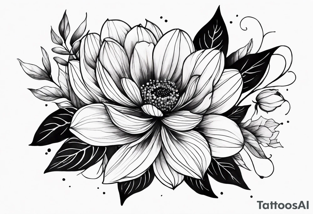 Watercolor Flowers Bloom tattoo idea