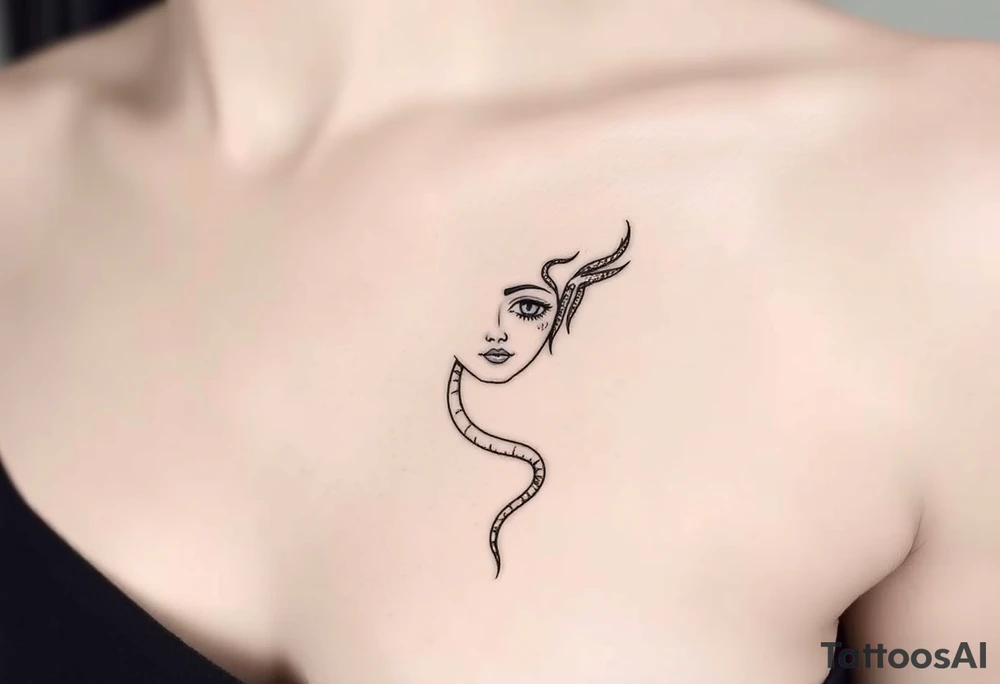 Closed-eye Medusa, calm and peaceful
Broken snake strands at the ends, fading softly
Overall feeling: healing
Right side of chest
Size: 2-3 inches
Fine-line/ single-needle
No heavy black fills
2-3 variations so I can compare softness levels tattoo idea