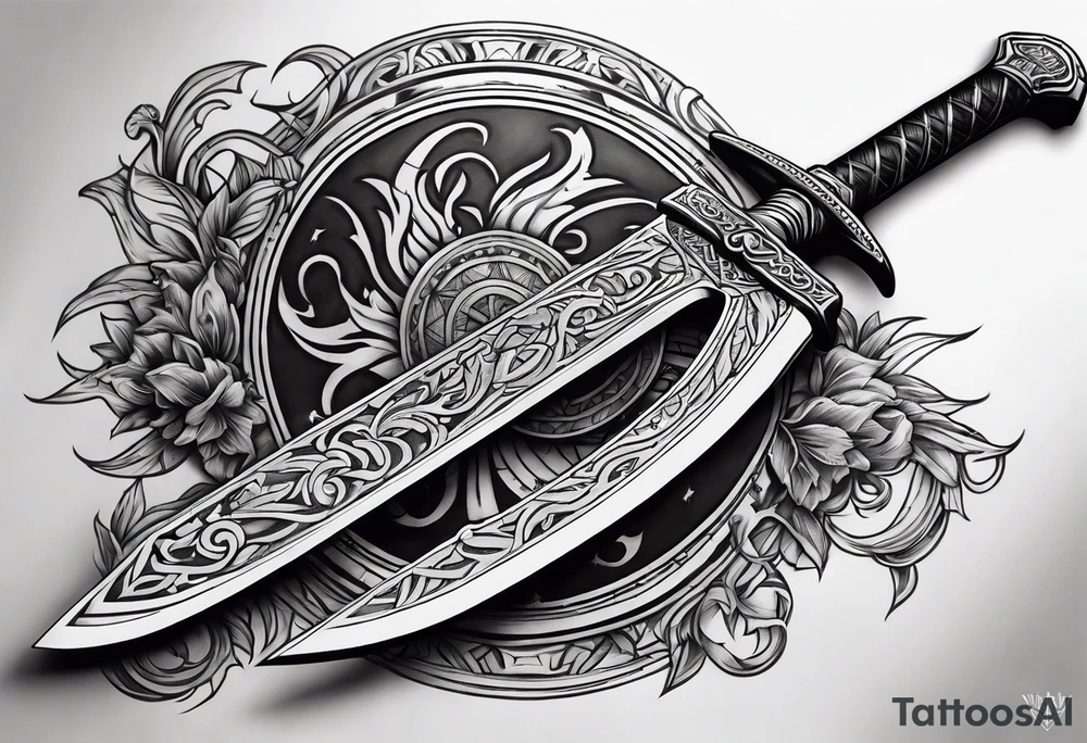 Valhalla sword axe tattoo idea