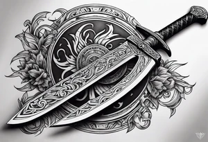 Valhalla sword axe tattoo idea