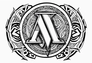 Sword shield dragon Valhalla valknut tattoo idea
