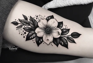ramo de flor cerejera na canela tattoo idea
