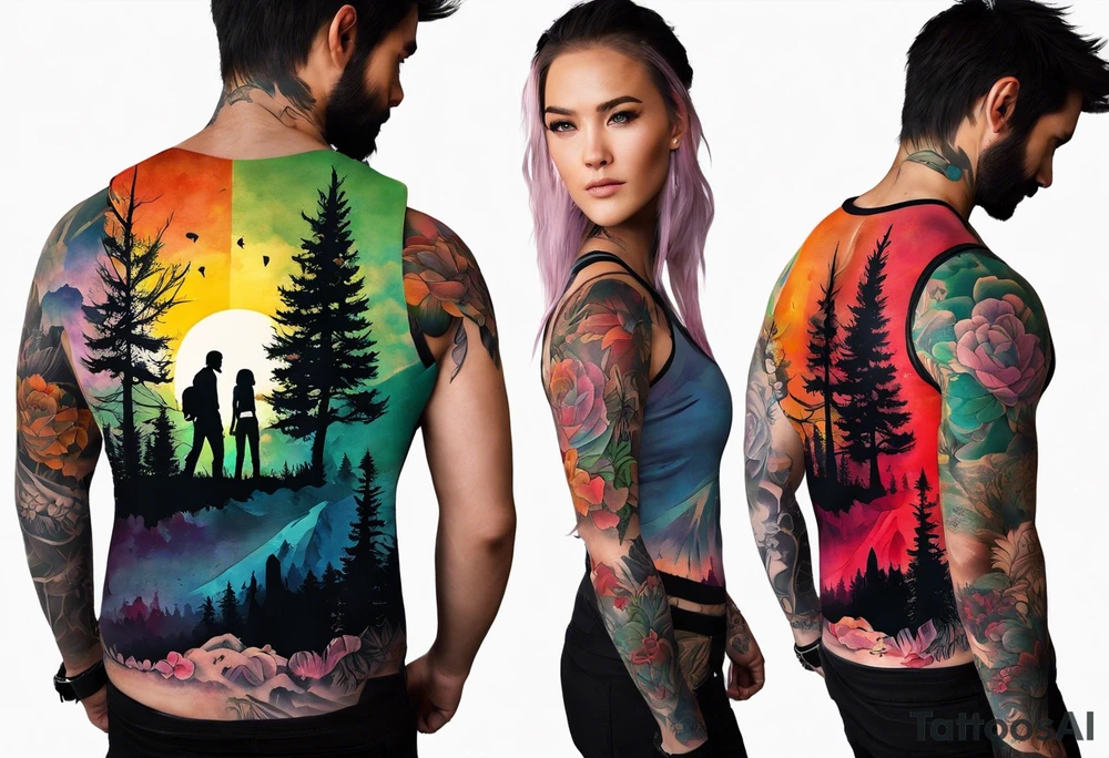 Last of Us tattoo that incorporates Pride colors. No character faces! tattoo idea