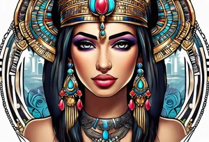 Egyptian princesses but gangster ones tattoo idea