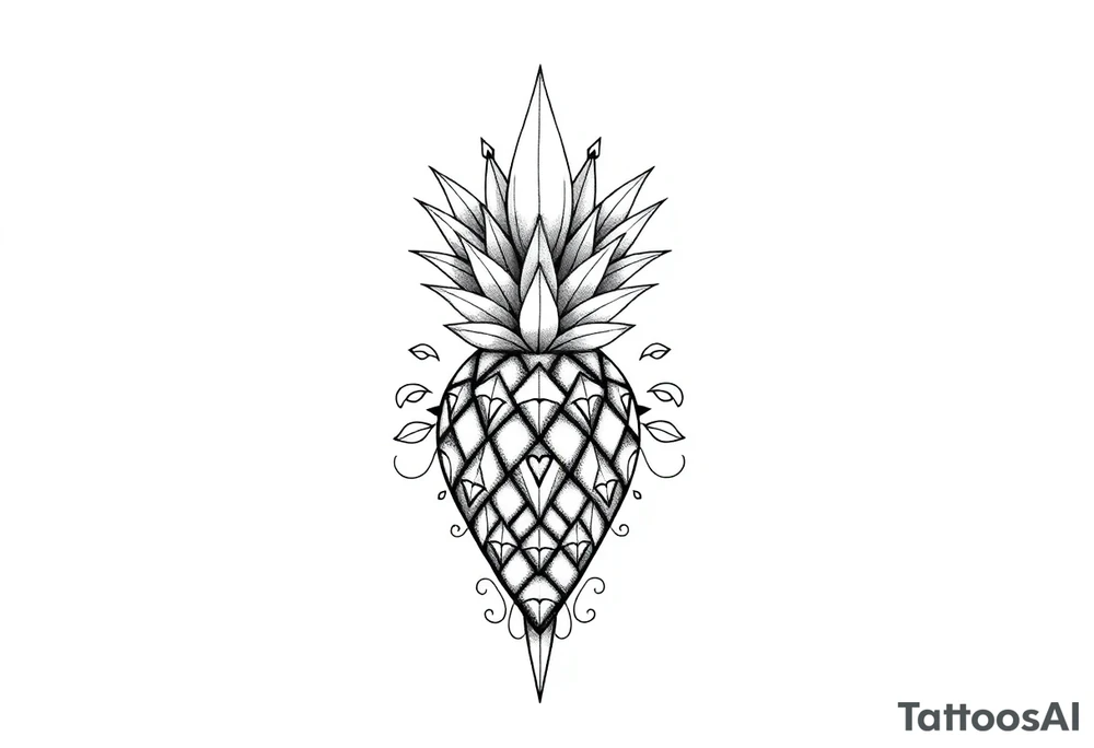 Majestic, crown, pineapple ,vagina, anus tattoo idea
