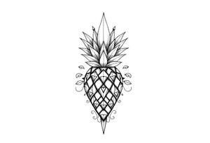 Majestic, crown, pineapple ,vagina, anus tattoo idea
