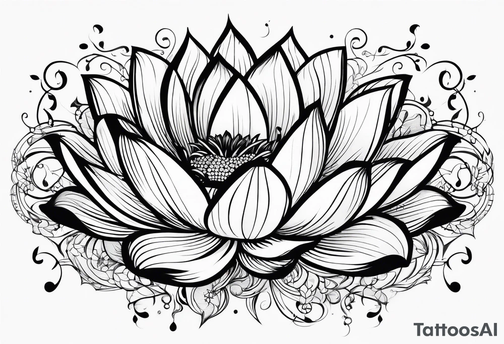 Lotus music notes tattoo idea