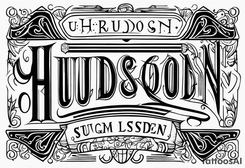 The name Hudson Sugden as a tattoo artist tattoo idea