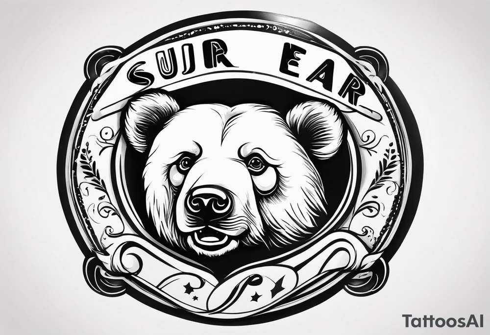 Sugar Bear in Italic script tattoo idea