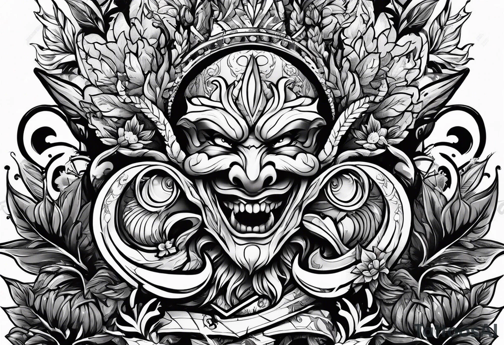 Devil high on weed tattoo idea