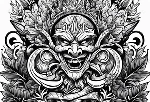 Devil high on weed tattoo idea