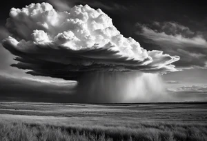 beautiful supercell cloud in vast open Texas lands tattoo idea