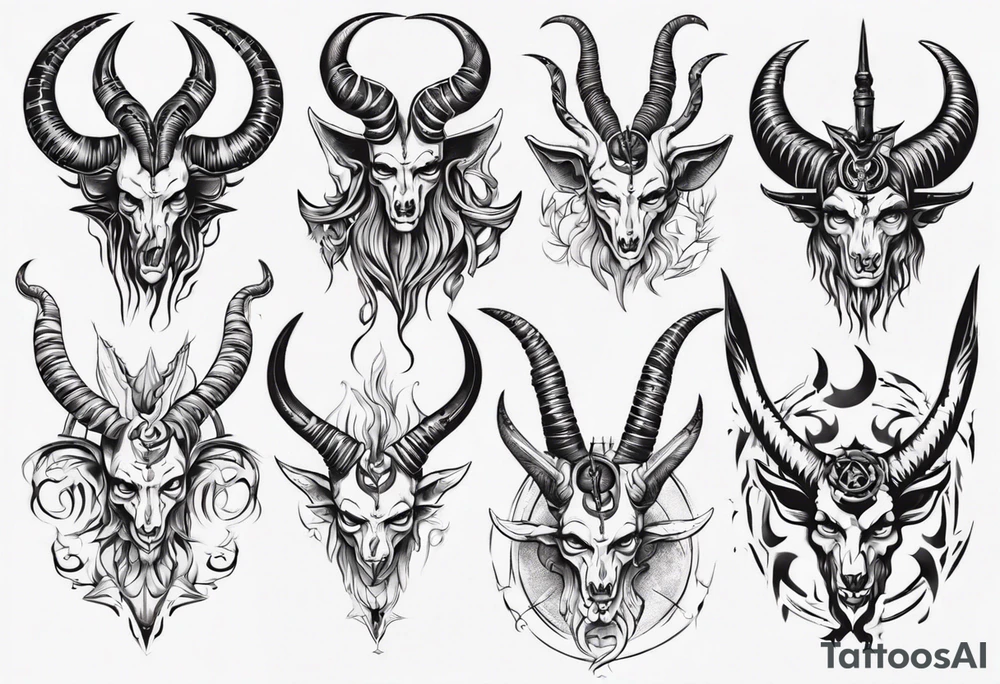 human like Baphomet Sitting tattoo idea