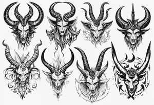 human like Baphomet Sitting tattoo idea