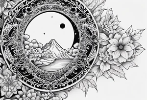 sternum tattoo moon and lace tattoo idea