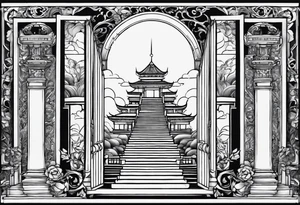 Gates of heaven, with the steps towards it tattoo idea