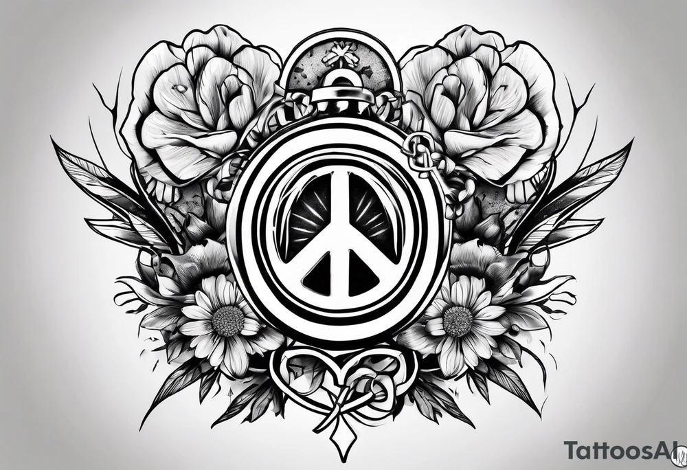 Anti war tattoo. Morphed. No peace sign, violence, flowers, rifles. No peace sign!!!! tattoo idea