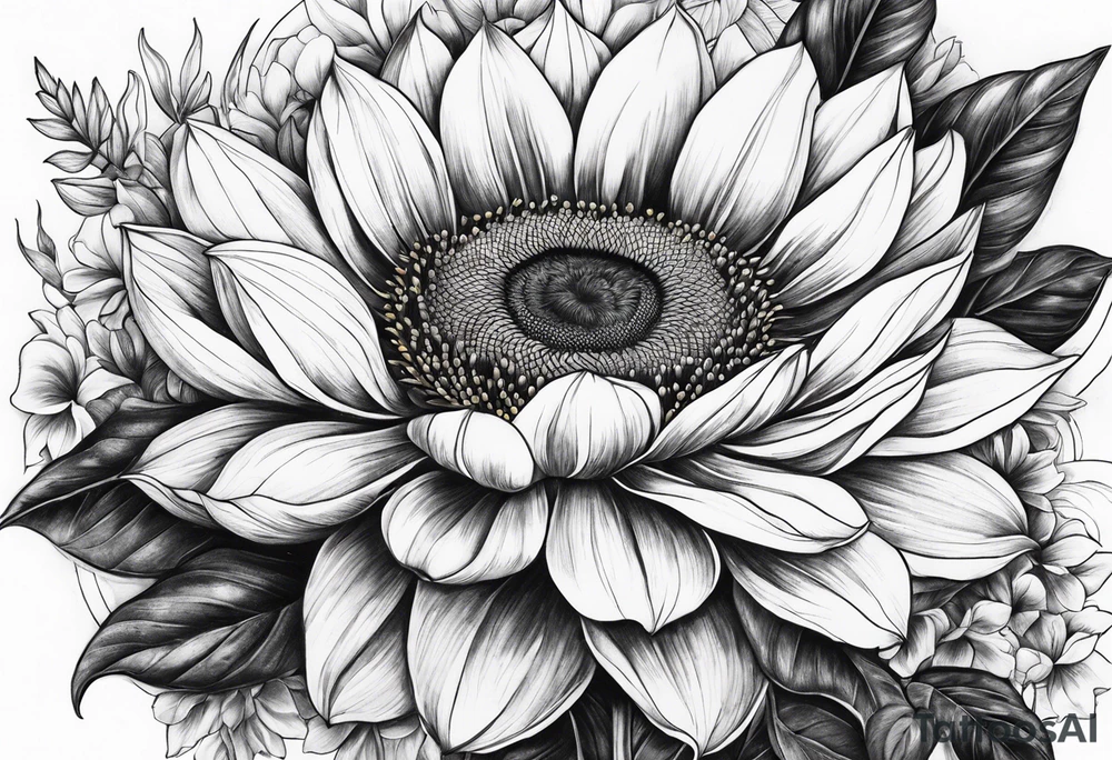 Tournesol,  Fleur roses , Caméra, vague , palmier tattoo idea